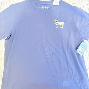 Goat USA blue Short Sleeve Tee with Colorful Goat Patch - Kids